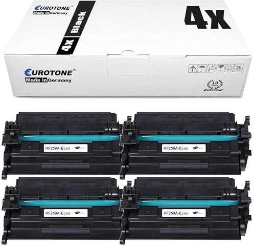 Eurotone Mit Chip CF259A 59A Tonerkartusche kompatibel für HP CF259A 59A Toner Laserjet Pro M404dn MFP M428fdn M428fdw M404dw M404n M428dw M428f M304a M304n M304dn M428 Drucker (4er-Pack, Schwarz)