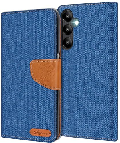 CoolGadget für Samsung Galaxy A25 5G Textil Wallet Case, Stoff-Design mit Magnetverschluss & Kartenfächern, kompatibel mit Samsung Galaxy A25 5G (6,5 Zoll), Blau