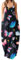 Generisch Frauen mit Taschen Boho Sommer Breite geknöpfte Riemen Maxikleid Frauen V-Ausschnitt Floral Printed Spaghetti Ethnic Beach Long (Schwarz,3XL)