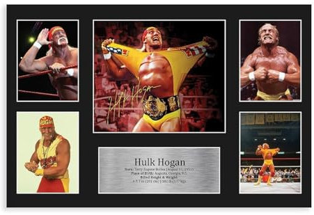 Kxzsey Hulk Hogan signiertes Poster, Leinwandposter, Wandkunst, Dekordruck, Bild Gemälde für Wohnzimmer, Schlafzimmer, Dekoration, 30 x 45 cm