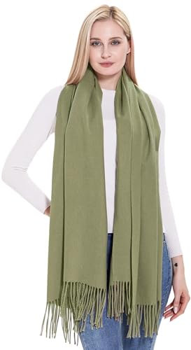 vimate Kaschmirschal Damen- Grün Wolle Pashmina Kaschmir Wraps und Schals für Hochzeit Brautjungfer Brautgast (DE-Fruchtgrün)