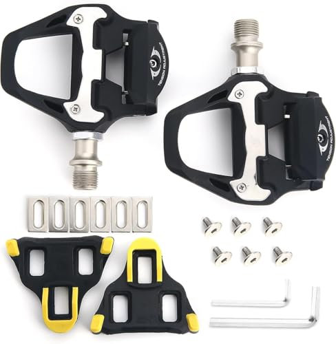 Pédales de vélo SPD SL - Pédales de vélo de course à clic avec crampons - Compatible avec système SPD SL - 9/16 - En alliage d'aluminium - Pour l'intérieur et l'extérieur