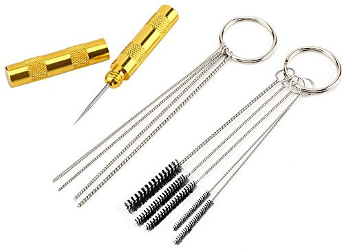 Kit de Nettoyage Aérographe 3 Pièces, Ensemble d'Outils de Réparation avec Aiguille et Brosse en Acier Inoxydable pour Pistolet de Pulvérisation