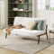 Dripex Sofa 2 Sitzer, Stoffsofa Couch Modern mit Metallrahmen, Loungesofa mit Lehne, Doppelsofa für Wohnzimmer Schlafzimmer, 150kg belastbar, 112 x 75 x 68 cm, Beige