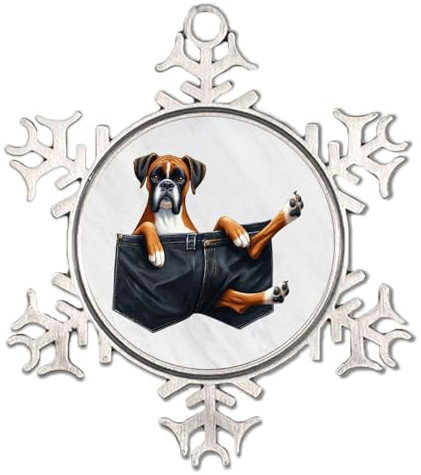 Weihnachtsbaum-Hängeornamente, Hund, der aus Pocket Boxer schaut, rustikales Souvenir, Cartoon, lustiger Hund, Weihnachtsdekoration, Andenken, Geschenk, Namensschilder
