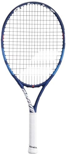 Babolat, Raqueta de Tenis Modelo Drive Junior, TU, Azul, Ligera, Grip Diseñado para Manos Pequeñas, Plan de Cordaje 16x19 Abierto 16x17, Grafito y Aluminio, Ideal para Niños 125-135 cm