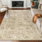 Capslpad Beige Braun Vintage Teppich Wohnzimmer 120x180cm Retro rutschfest Kurzflor Kunstwolle Teppich Waschbar Weich Schlafzimmer Teppiche für Wohnzimmer Schlafzimmer Büro Bereich Esszimmer