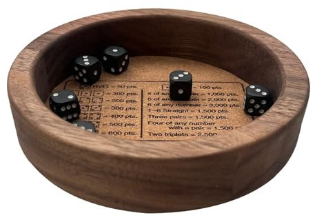 Würfelspiel Mit Tablett - Klassisches -Spielset, Secure Border Dice Rolling Board Für Genaues Spiel | Traditionelles Familienwürfelsspiel, Compact Dice Companion Kit, Wettbewerbsfähiges Tableto