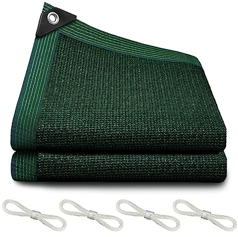90% Blackish Green Shade Cloth, 10x10FT Resistant Garden Sun Shade Net, Durable Mesh Shade Tarp with Reinforced Grommets for Greenhouse, Plant, Chicken Coop, Pergola, Swimming, Canopy，Patio，Garden