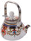 Warmhm Enamel Tea Kettle with Strainer Mini Teapot for Stovetop Use Vintage Floral Design Suitable for Induction Gas Cookers Fast Safe Water Filling for Tea Lovers