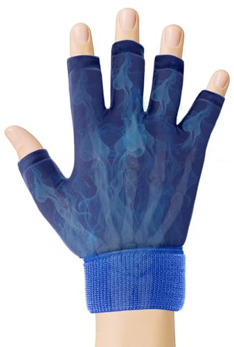 JLFDLLYYZQ Gel Kühlhandschuhe für Wärme- und Kältekompressen (1, Blau) | Kühl Handschuhe mit verstellbarem Handgelenkband, Handgelenk Kühlmanschette, ideal für Sportverletzungen, Schmerzlinderung