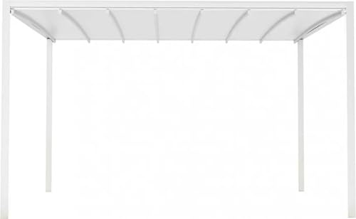 Pergola 3 x 3 m, couverture rétractable, 291 x 291 x 255 cm, couleur blanche