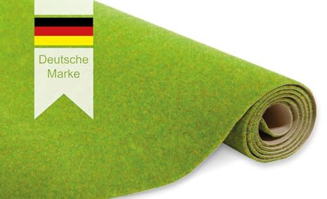 modellnatur Grasmatte 200 x 43 cm | Frühlingsgrün | Kunstrasen für Modellbau, Modelleisenbahn Zubehör, H0 Gelände, Bastelprojekte und Bonsai-Deko – naturgetreu, dicht beflockt, vielseitig