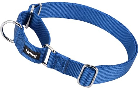 Hyhug Martingale Collar for Dogs, Extra Large Blue, Escape Proof | Heavy-duty no-pull nylon, secure fit for strong dogs. Great for training walks and park outings. Durable & easy adjust