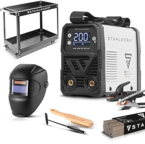STAHLWERK Elektroden-Schweißgerät ARC 200 MD Digital – Vollausstattung | ohne Gas flexibel einsetzbar, MMA (E-Hand) & Lift-TIG (DC) bis 200 A, ARC-Force, Hotstart, Anti-Stick