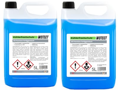 WWotan Solutions WOTECT 10L Kühlerfrostschutz G11 Gebrauchsfertig bis -35°C – Silikathaltiges Kühlmittel – Blau – Für Benzin & Diesel – Aluminiumverträglich (2x5L)