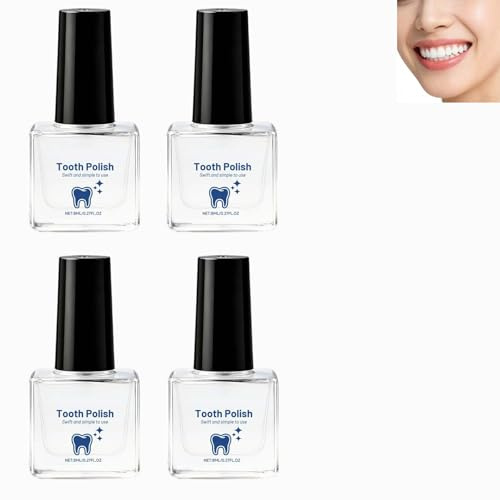 Zahnschmelz-sicherer Zahnpflegelack, Aufhellung Empfindlicher Zähne, Tragbarer, Lang Anhaltender Zahn, Natürlicher Whitening-Pflegelack, Einfach Aufzutragende Zahnschmelz-Beschichtungsfarbe, (4PCS)