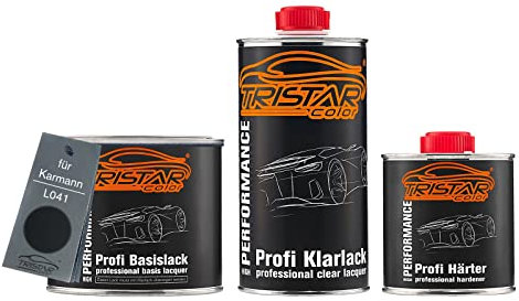 TRISTARcolor Autolack Set Dose spritzfertig für Karmann L041 Preto Universal Basislack + 2K Klarlack 1,25L