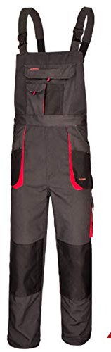 ART.MAS Latzhose Arbeitshose Classic Handwerker KFZ Gärtner Mechaniker 270g/m2 (50, Graphit/rot)