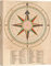 ART PRINT CAFE' – Quadro Mappa Antica - Stampa su Tela – Anonimo, Rosa dei Venti – 60x40 cm