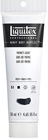 Liquitex 4417310 Professional Heavy Body Acrylfarbe in Künstlerqualität mit ausgezeichneter Lichtechtheit in buttriger Konsistenz, 138ml Tube - Paynes Grau