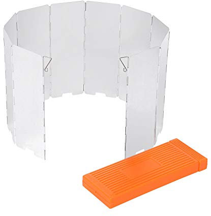 Sagafly 10 Plates Camping Stove Windshield, Aluminum Alloy Camping Cooker Wind Screen for Backpacking Stove Outdoor Camp Picnic Cooker Wind Shield Guard Windscreen