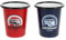 BRISA VW Collection Volkswagen Set de 2 Grandes Tasses en émail pour Le café et Le thé, pour Le Camping (Gobelet Legendary/Rouge & Bleu)