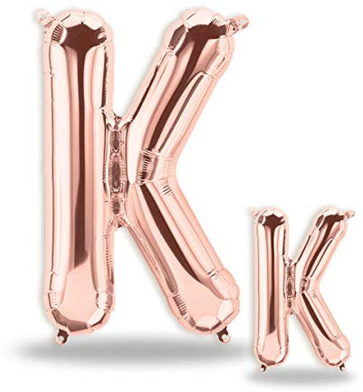 FUNXGO® Buchstaben Folienballons in Rose Gold I 100cm + 40cm I Luftballon Buchstaben Dekoration I Deko zum Geburtstag I Fliegt mit Helium I Happy Birthday, Party, Hochzeit (Rosegold[K])