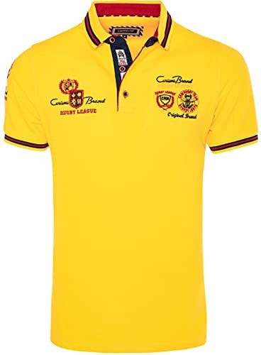 Carisma Kurzarm Poloshirt für Herren XL, Gelb 100% Baumwolle • Herren Polo Shirt mit Stickerei • Regular Fit Shirt mit angenehmen