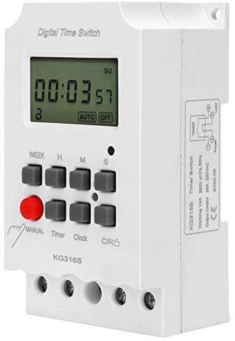 Temporizador Digital Programable Temporizador de Microordenador LCD Temporizador Electrónico Digital Temporizador de Segundo Control 32 Grupos Encendido/Apagado 220 V KG316S