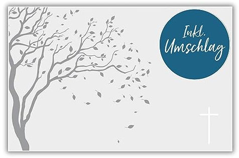 bsb Tarjeta de condolencias para funeral, árbol con sobre.