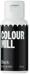 Colour Mill Oil Blend Black Lebensmittelfarbe auf Ölbasis - Lebensmittelfarben für Schokolade, Fondant, Cupcakes, Kuchen, Backen, Macaron - Food Coloring für Tortendeko - 20ml