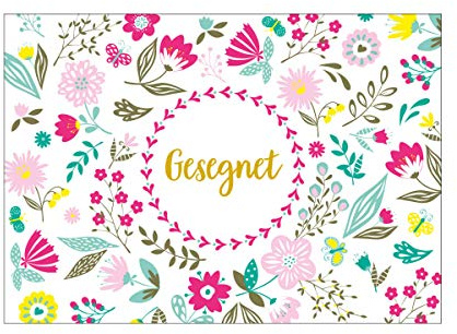 Praisent Postkarte Gesegnet mit buntem Blumenmuster verziert