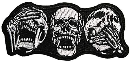 BPA Schädel Aufnäher, Patches zum Aufbügeln, Bügel Flicken