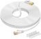 Folishine Cable Ethernet de 25m, Cat7 de alta velocidad con conector RJ45 chapado en oro, cable LAN blindado para interruptor de red, más rápido que Cat5/Cat5e/Cat6-blanco