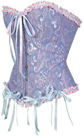 Hengzhifeng Corset Party Mujer Talla Grande Corsés y Bustiers Burlesque (EUR 38-40,Azul)