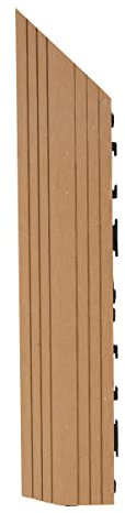 GreenBrokers DEKCO Teak 1 Piece Composite Wood Plastic Decking Interlocking Left Edge Tiles with Woodgrain Effect 37cm x 7cm
