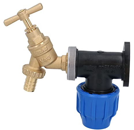 AB Tools 1/2 Hose Barb Tail Bib Tap Outdoor Water Wall Plate Elbow Mount 20mm Pipe
