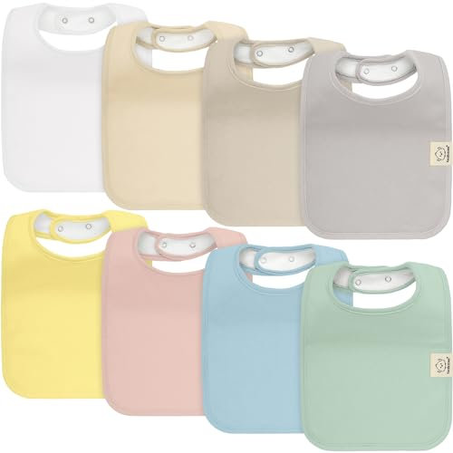 Lot De 8 Bavoirs Bio Pour Bébé Garçon, Fille – Bavoirs Pour Bébé Garçon, Fille, Bavoirs Bébé Pour Filles, Garçons, Bavoirs Bébé Garçon, Fille, Tout-petits, Nourrissons, Bavoirs En Coton (Dawn)