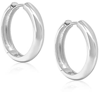 Mary & Jules Chunky Creolen Silber aus 925 Sterling Silber, silberne Ohrringe aus recyceltem Silber, schlichte Damen Ohrringe, Echtschmuck Ohrstecker für Frauen und Mädchen