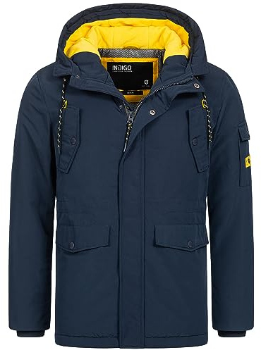 Indicode Herren Ocala Herrenmantel mit verdeckter Knopfleiste und 6 Taschen | Eleganter Businessmantel mit verdecktem Knopfverschluss, Businessmantel, Winterparka, Wollmantel, Wintermantel für Männer