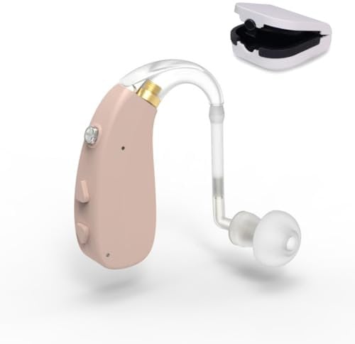 Mobiclinic®, Amplificatore acustico, Ear plus 1, Ricaricabile, 5 livelli di volume, Per entrambe le orecchie, 3 modalità riduzione, Leggero e portatile, Include tappi ricariche