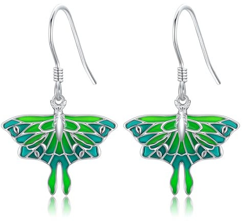 Moth Ohrringe Silber 925 Moth Ohrhänger Hexen Schmuck Geschenke Damen