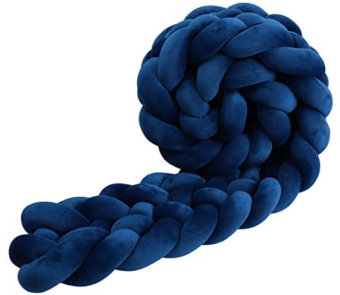 IIQI® Bettschlange Weich 20-22cm Breite Geflochten, Handmade Kinderzimmer Kuschelkissen Dekokissen Breite 6-Stränge Geflochtenes Kissen für Home Deco (B116,200cm)