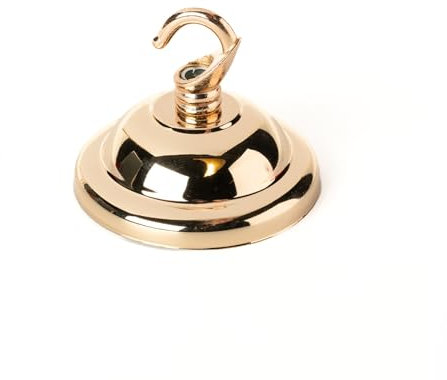 ORION LIGHTSTYLE Gancio da soffitto da parete per illuminazione, lampade e piante, diametro 66 mm, altezza 56 mm, oro