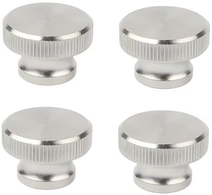 SYDARSYN M6 Dadi Zigrinata a Testa Alta in Acciaio Inox (Foro Cieco) Dadi da Pollice Manopole Rotonde (4 Pezzi)