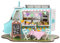 Crafts&Co® DIY Miniature Haus mit Möbeln | DIY Puppenhaus Erwachsene | Hölzernes Puppenhaus-Kit | Holz Mini Haus Modell mit Licht | 1:18 | Rolling Bistro