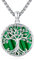 Eusense Baum des Lebens Halskette 925 Sterling Silber Baum des Lebens Anhänger mit Malachit Baum Kette Schmuck Geschenk für Frauen Mädchen