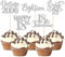 30 Stück Vintage 2007 Cupcake Toppers Glitzer Happy 18th Geburtstag Tortendeko Cheers to 18 Fabulous Eighteen Kuchen Deko für 18th Geburtstag Hochzeit Jahrestag Party Silber