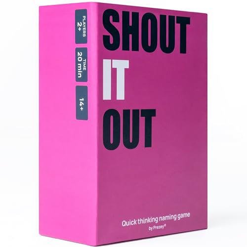 Prezey Shout it Out Category Game - 250 Fun Trivia Card Games for Teens, Family, Adults, and Kids | Perfect for Travel Games, Board Game, Family Games, and Party Games